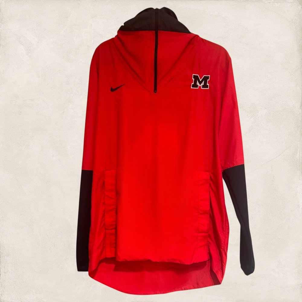 Nike Team‎ Issue Red and Black Athletic On-Field Hoodie Pockets Ventilation